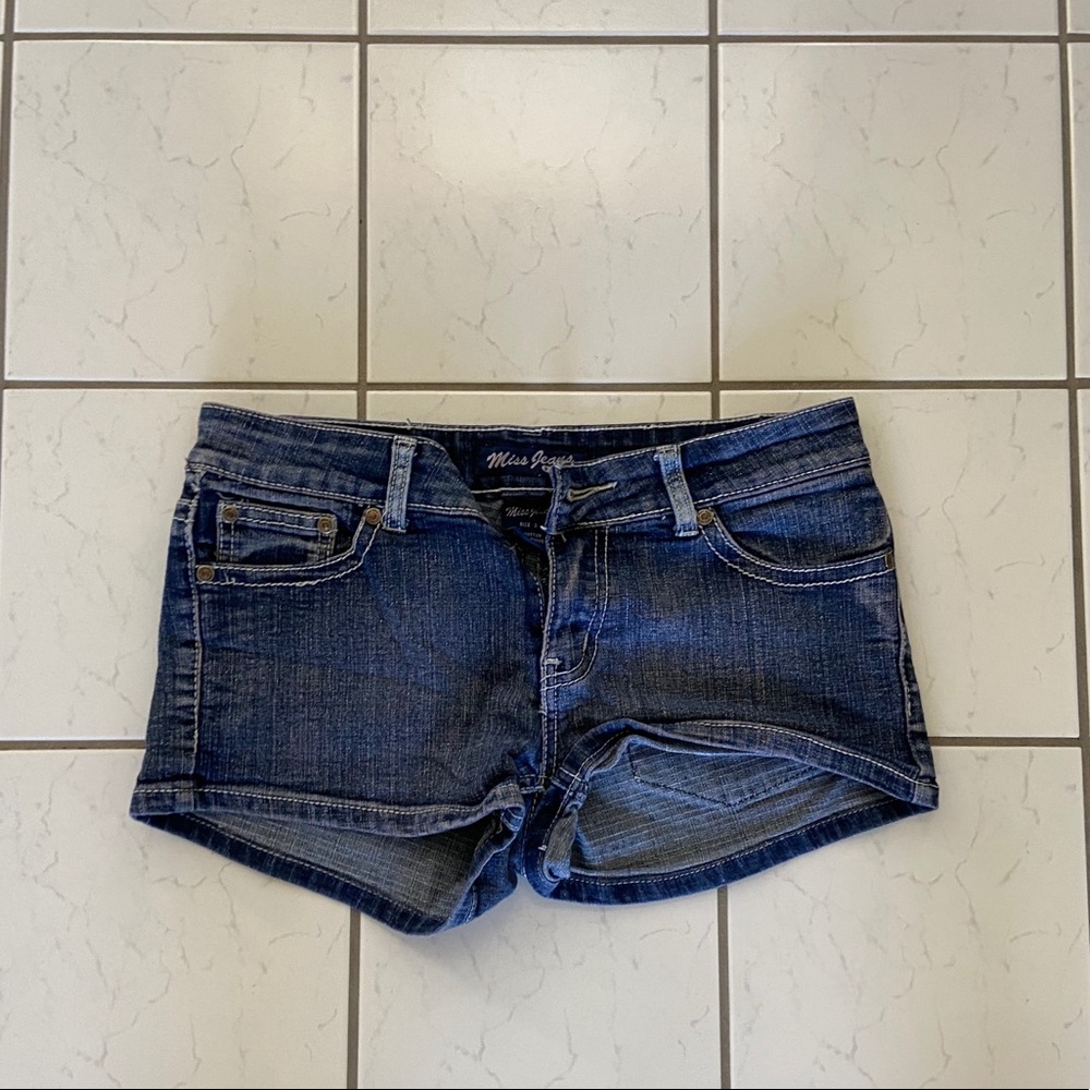 dark wash jean shorts